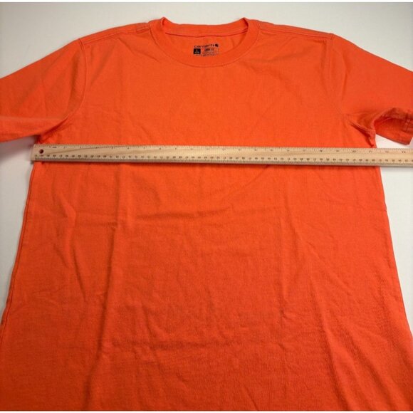 Carhartt Youth T-Shirt Large L 12-14 Loose Fit Orange Safety Hi-Vis Work Tee K87 - Picture 3 of 6